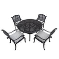 Stylish Outdoor 5 Piece Aluminum Dining Set with antique gray-aluminium