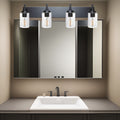 4 Lights Bathroom Vanity Light Fixture Black