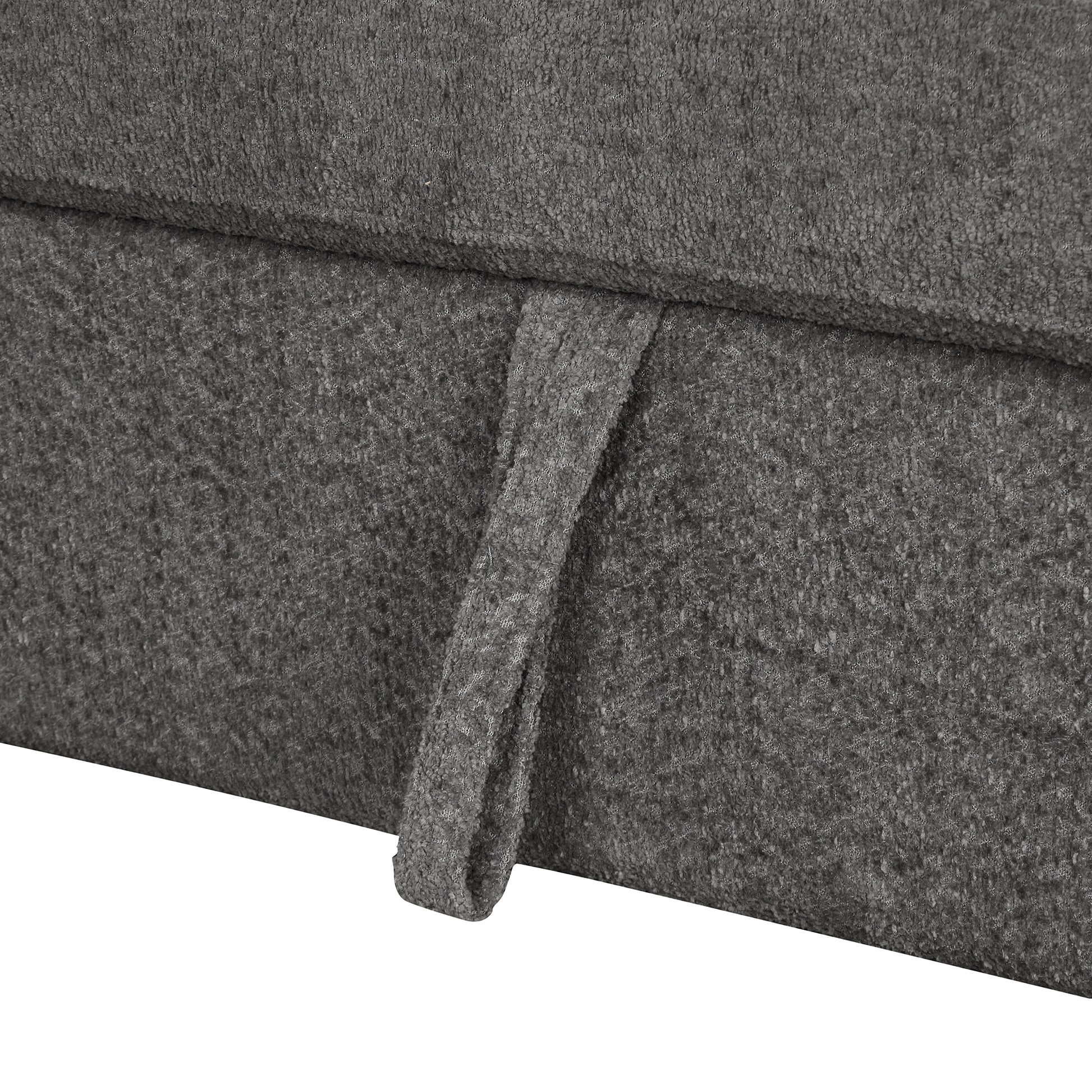 87.7" Convertible Sleeper, Sectional Pull Out Sofa Bed dark gray-chenille