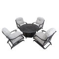 Stylish Outdoor 5 Piece Aluminum Dining Set with antique gray-aluminium