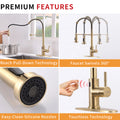 Touchless Kitchen Faucet,Hands Free Automatic Smart brushed gold-kitchen-contemporary-ceramic-brass