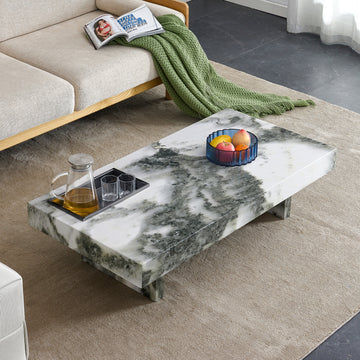 A modern and practical coffee table with black and white-mdf