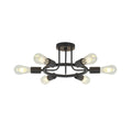 6 Light Modern Sputnik Lights Semi Flush Mount Ceiling black-metal