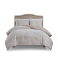 3 Piece Clipped Jacquard Duvet Cover Set natural-polyester