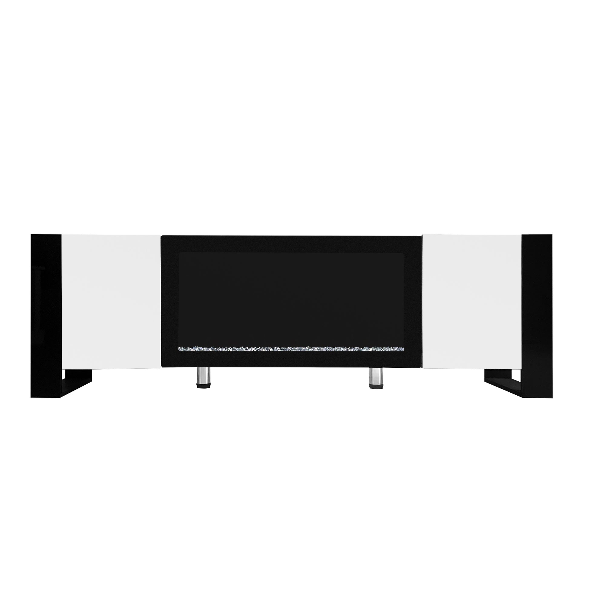 ON TREND Modern TV Stand with 34.2" Non heating white-primary living space-70-79 inches-70-79