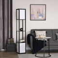 Homcom Modern Floor Lamp with Shelves & Dual