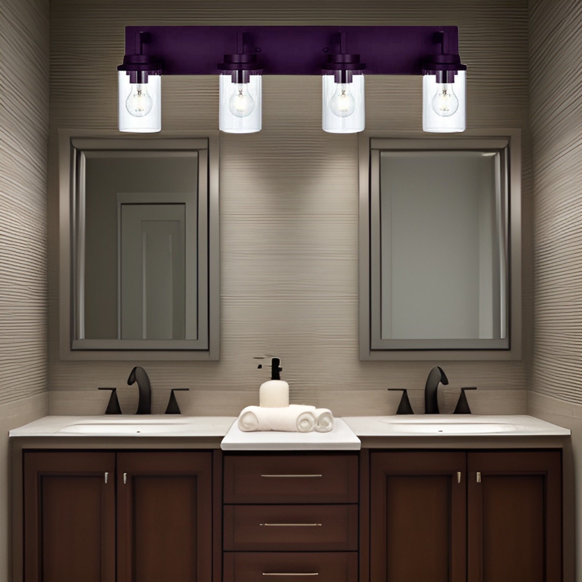 Modern Wall Bathroom Vanity Light Fixture 4 Light