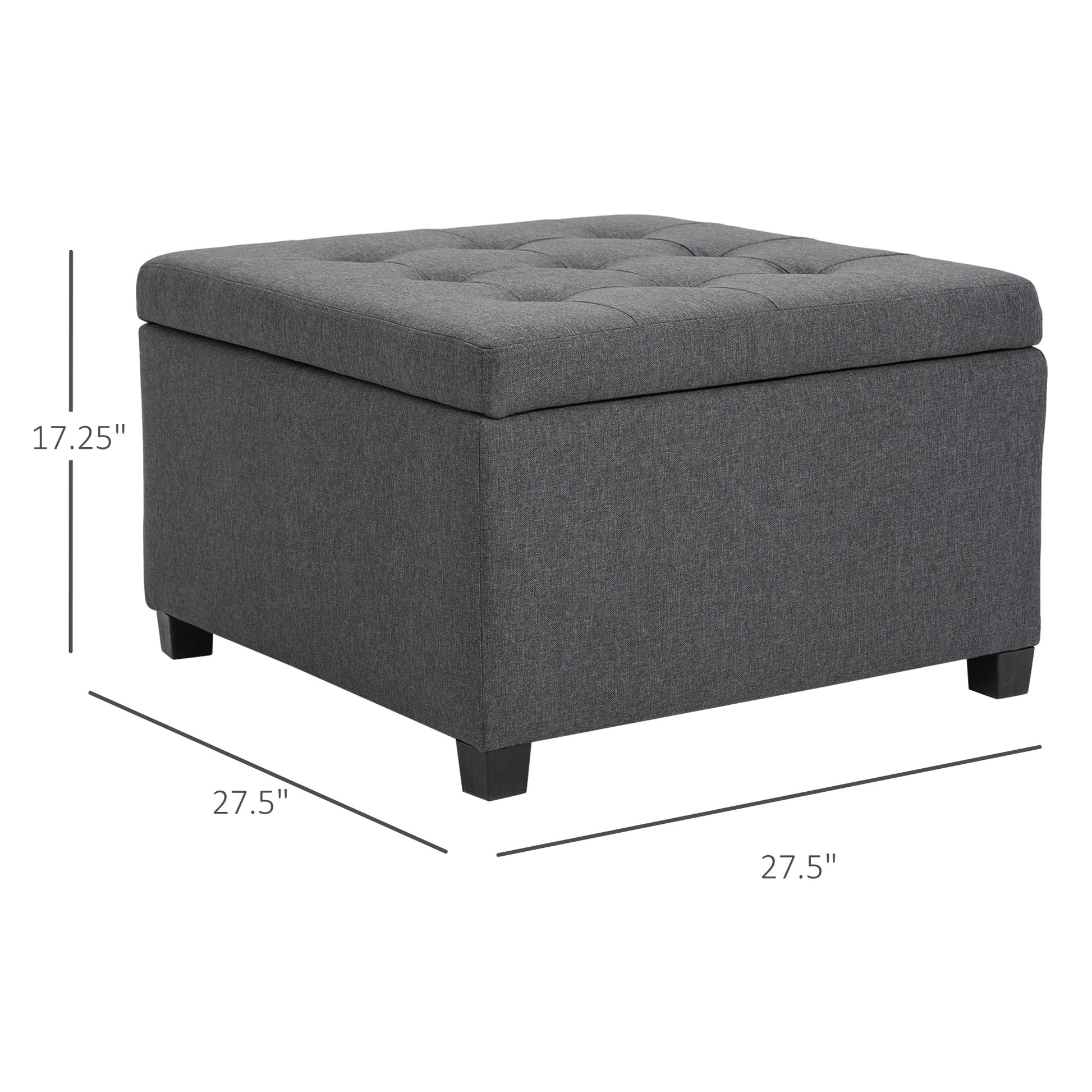 Homcom Fabric Tufted Storage Ottoman with Flip