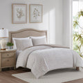 3 Piece Clipped Jacquard Duvet Cover Set natural-polyester