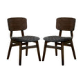 Set of 2 Fabric Upholstered Side Chairs in Gray Walnut solid-walnut-dining room-dining