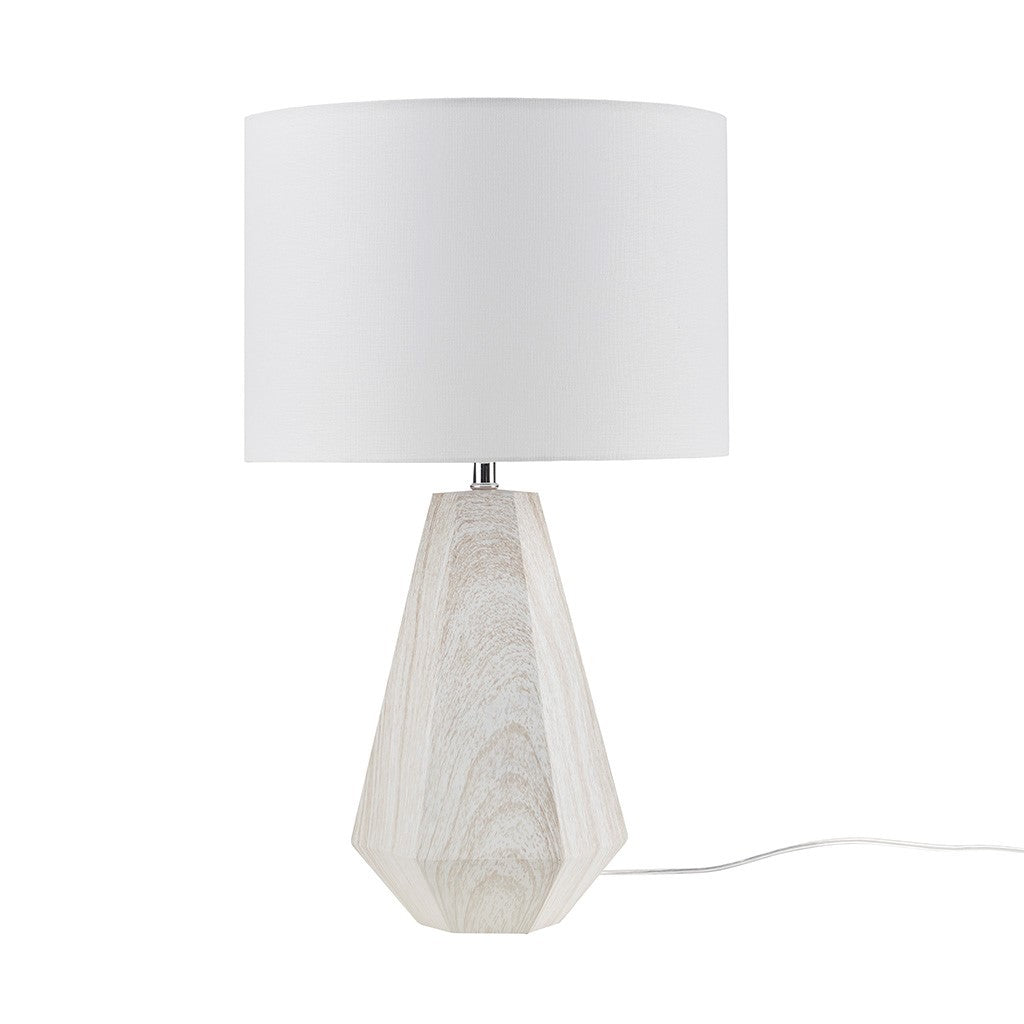 23" Resin Table Lamp with Faux Wood Texture