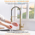 Touchless Kitchen Faucet,Hands Free Automatic Smart brushed gold-kitchen-contemporary-ceramic-brass