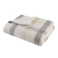 Faux Mohair to Sherpa Throw natural-polyester