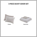 3 Piece Clipped Jacquard Duvet Cover Set natural-polyester