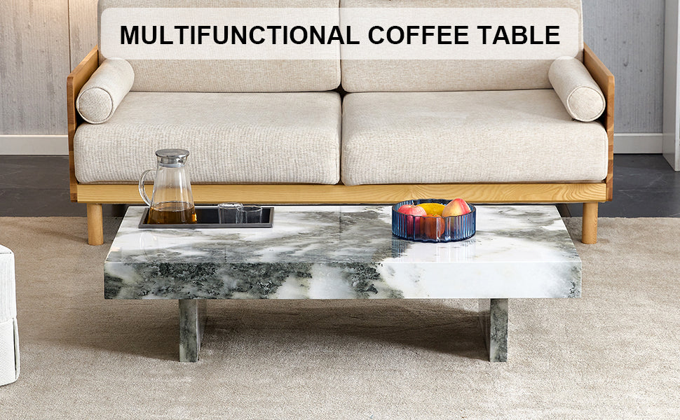 A modern and practical coffee table with black and white-mdf