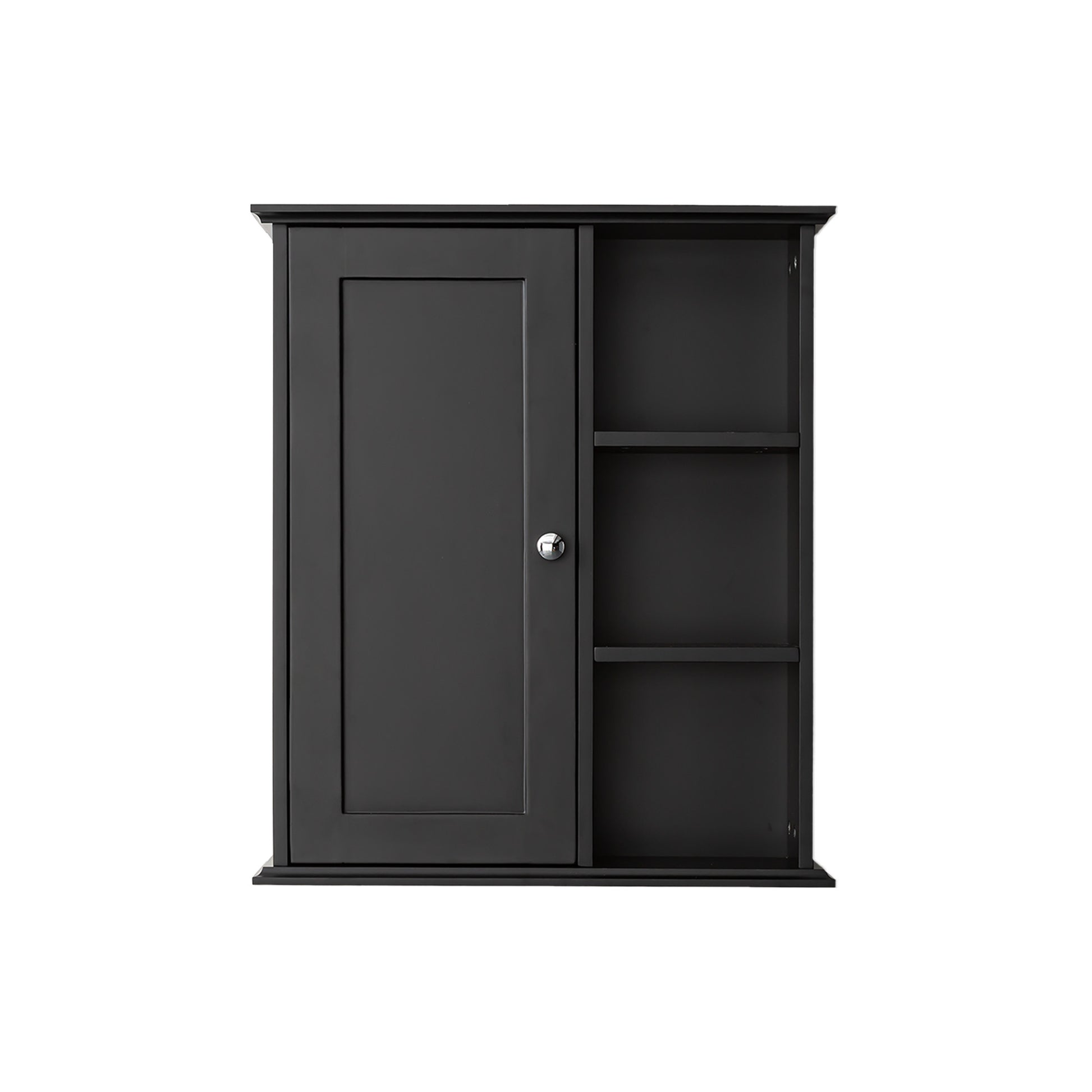 Bathroom Wall Cabinet in Black Ready to Assemble black-1-3-soft close doors-wall