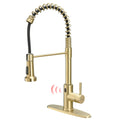 Touchless Kitchen Faucet,Hands Free Automatic Smart brushed gold-kitchen-contemporary-ceramic-brass