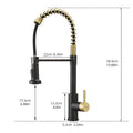 Touchless Kitchen Faucet,Hands Free Automatic Smart black+gold-kitchen-contemporary-ceramic-brass