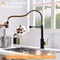 Touchless Kitchen Faucet,Hands Free Automatic Smart black+gold-kitchen-contemporary-ceramic-brass