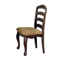 Set of 2 Fabric Padded Seat Dining Chairs in Dark solid-walnut-dining room-dining chairs-ladder