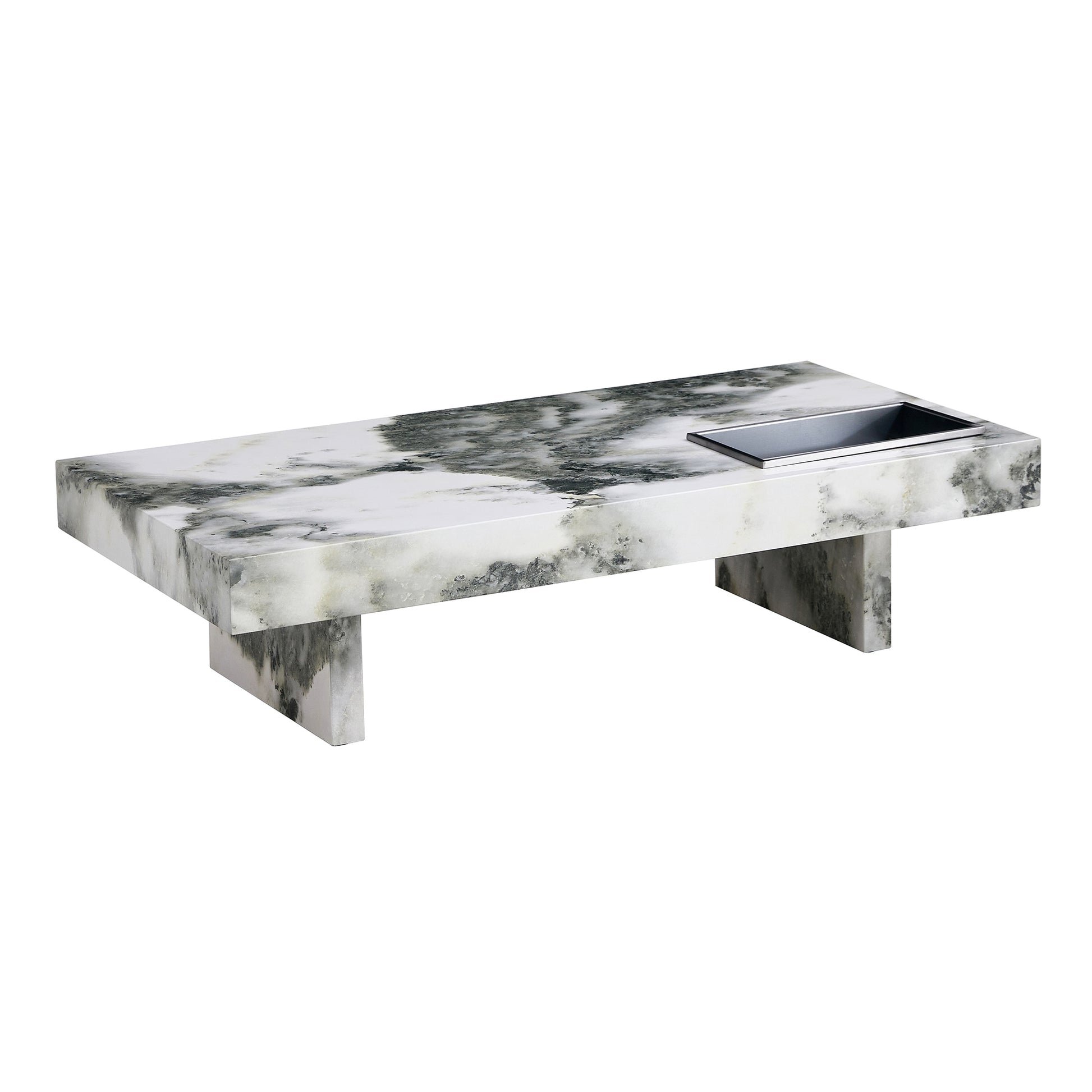 A modern and practical coffee table with black and white-mdf