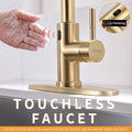 Touchless Kitchen Faucet,Hands Free Automatic Smart brushed gold-kitchen-contemporary-ceramic-brass