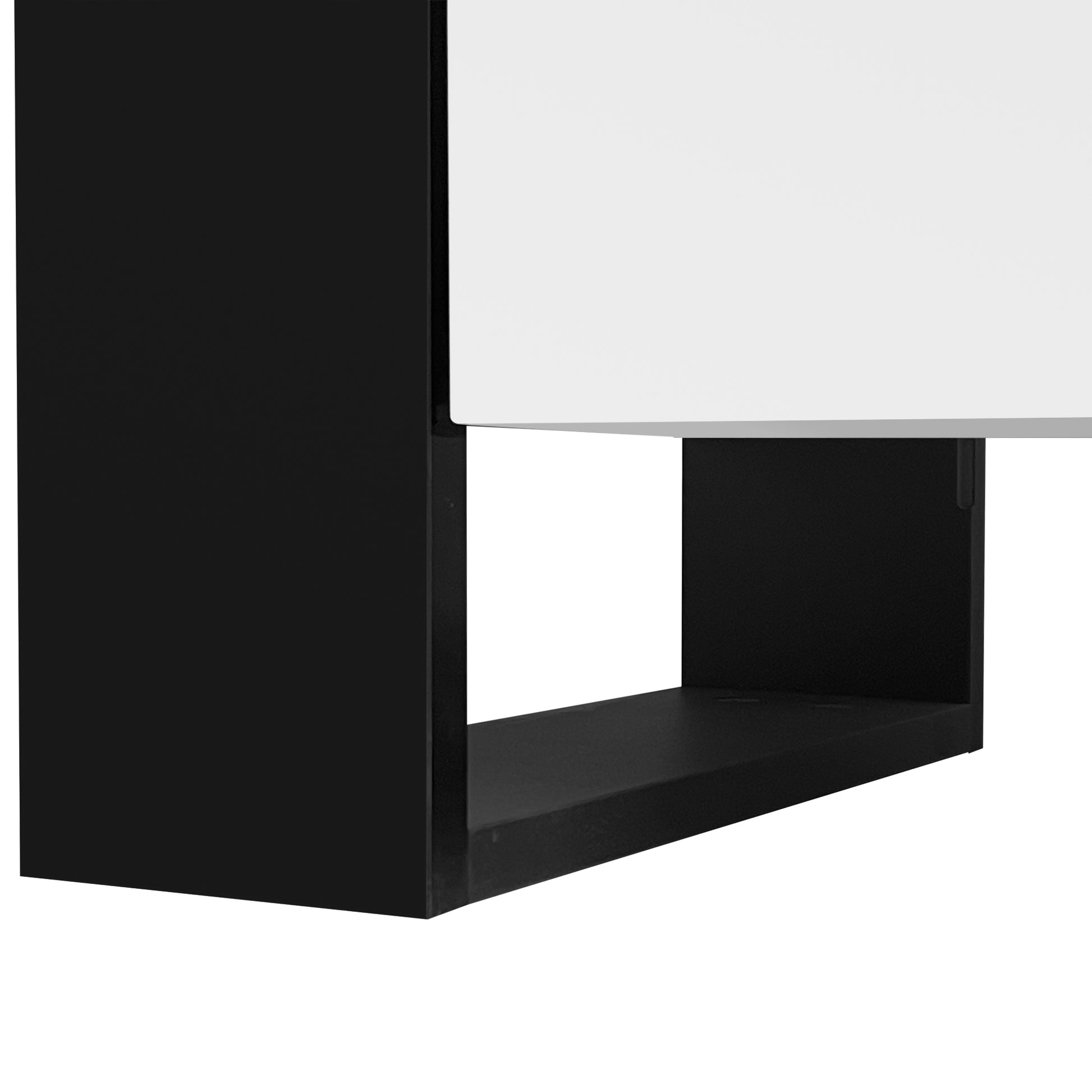 ON TREND Modern TV Stand with 34.2" Non heating white-primary living space-70-79 inches-70-79