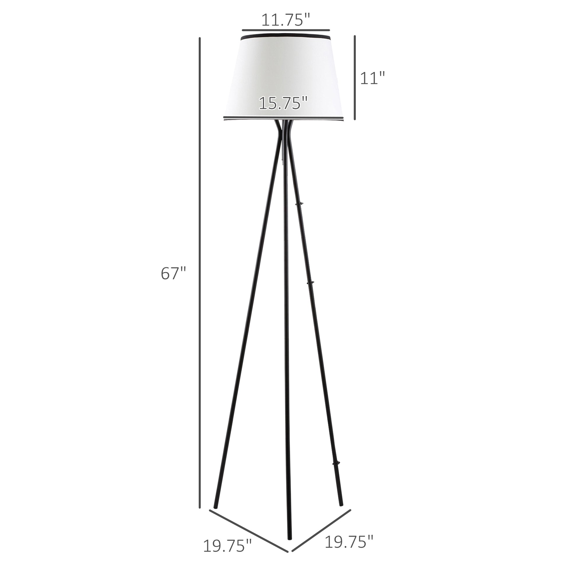 Homcom Modern Tripod Floor Lamp Free Standing