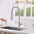 Touchless Kitchen Faucet,Hands Free Automatic Smart brushed nickel-kitchen-contemporary-ceramic-brass