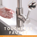 Touchless Kitchen Faucet,Hands Free Automatic Smart brushed nickel-kitchen-contemporary-ceramic-brass