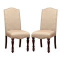 Set of 2 Fabric Upholstered Dining Chairs in Antique solid-cherry-dining room-dining chairs-solid