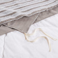 3 Piece Clipped Jacquard Duvet Cover Set natural-polyester