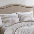 3 Piece Clipped Jacquard Duvet Cover Set natural-polyester