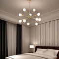 Modern Sputnik Chandelier Lighting 10 Lights with brushed gold-metal