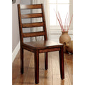 Set of 2 Wooden Dining Chairs in Tobacco Oak Finish oak-dining room-dining chairs-ladder back-wood