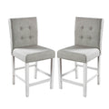 Set of 2 Fabric Counter Height Chair in Antique