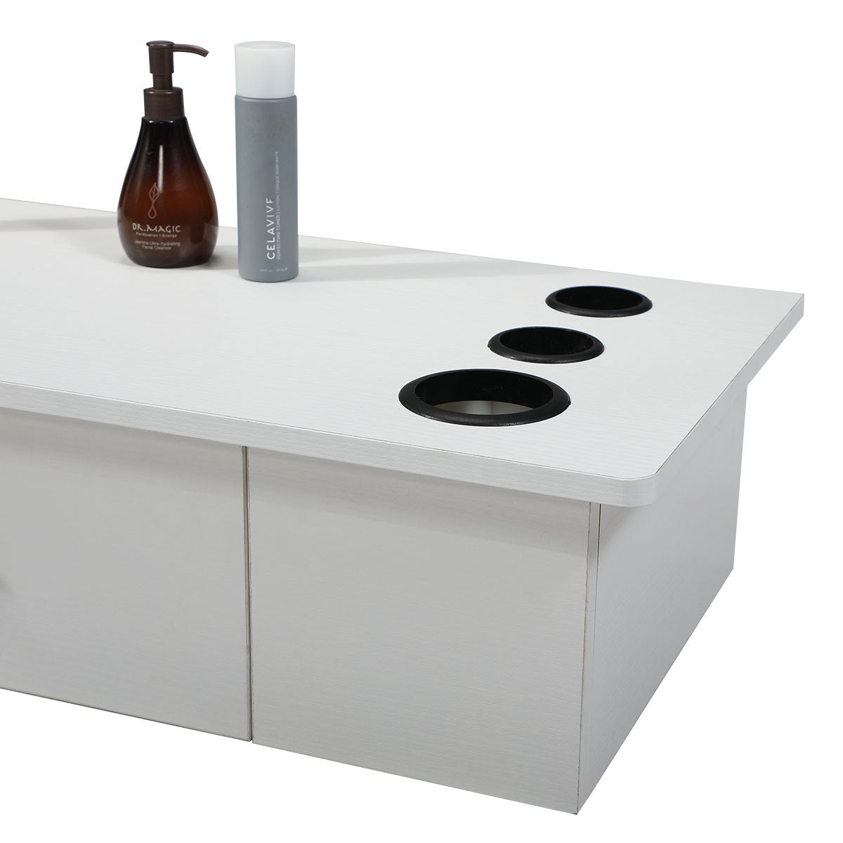 Classic Wall Mounted Styling Station with Drawer and white-particle board