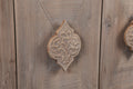 Carved Flower Door Handle, Antique Four Door Cabinet antique brown-mdf