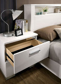 Contemporary 1pc Nightstand White Color High Gloss white-2 drawers-bedroom-bedside