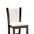 Set of 2 Padded White Leatherette Counter Height solid-white-dining room-dining chairs-faux