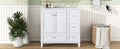 36 Inch Modern Bathroom Vanity with USB Charging, Two white-solid wood+mdf+resin