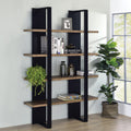 Mystrene Black and Walnut 4 Shelf Bookcase 4-black-etagere-vertical-primary living