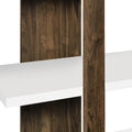 Aged Walnut and White 4 Shelf Bookcase 4-brown-brown-etagere-vertical-primary living