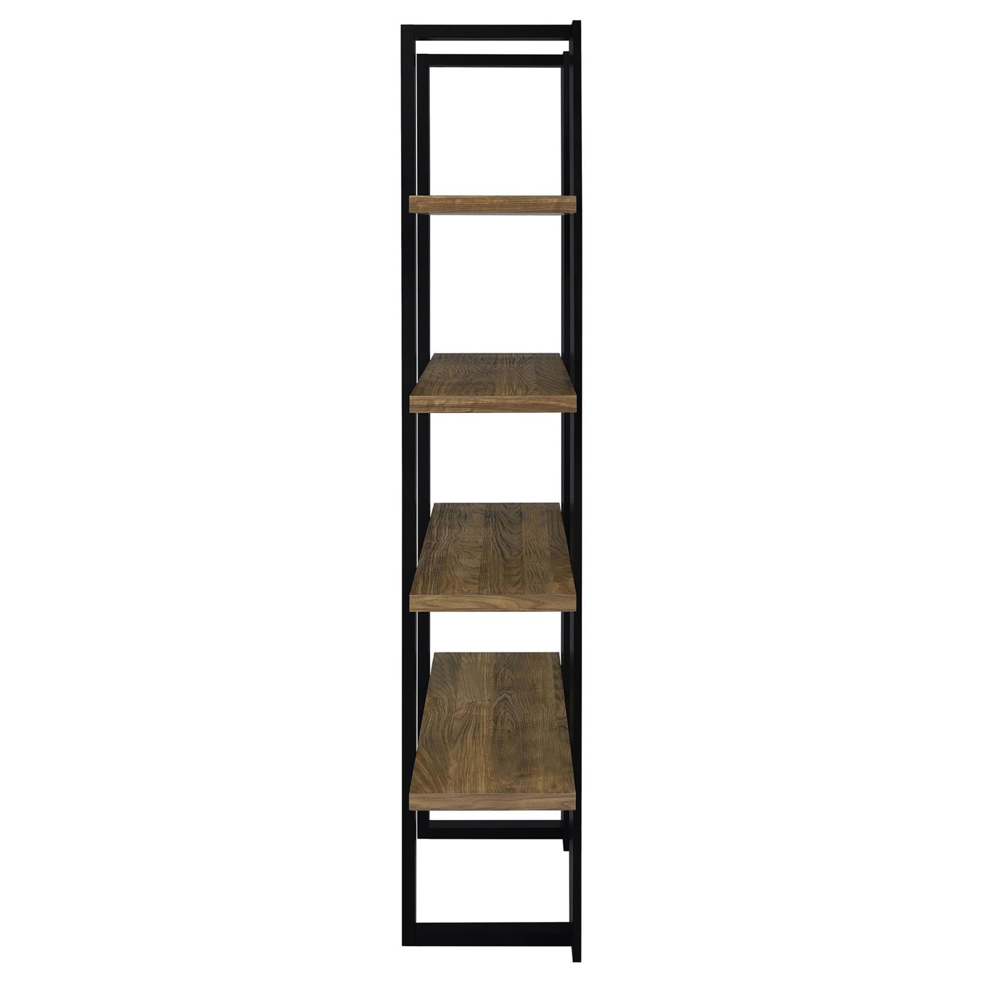 Mystrene Black and Walnut 4 Shelf Bookcase 4-black-etagere-vertical-primary living