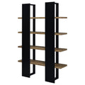 Mystrene Black and Walnut 4 Shelf Bookcase 4-black-etagere-vertical-primary living