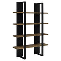 Mystrene Black and Walnut 4 Shelf Bookcase 4-black-etagere-vertical-primary living