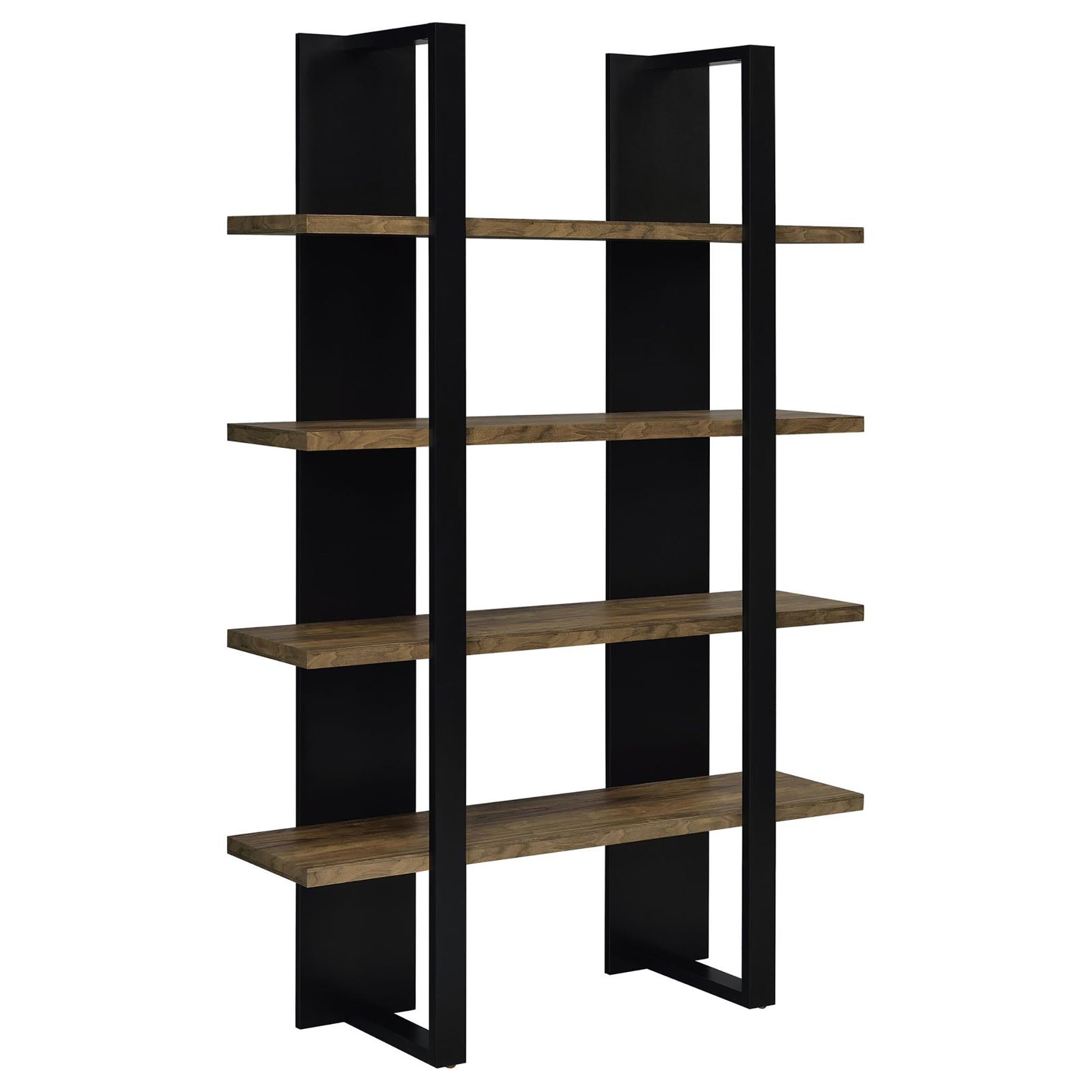 Mystrene Black and Walnut 4 Shelf Bookcase 4-black-etagere-vertical-primary living