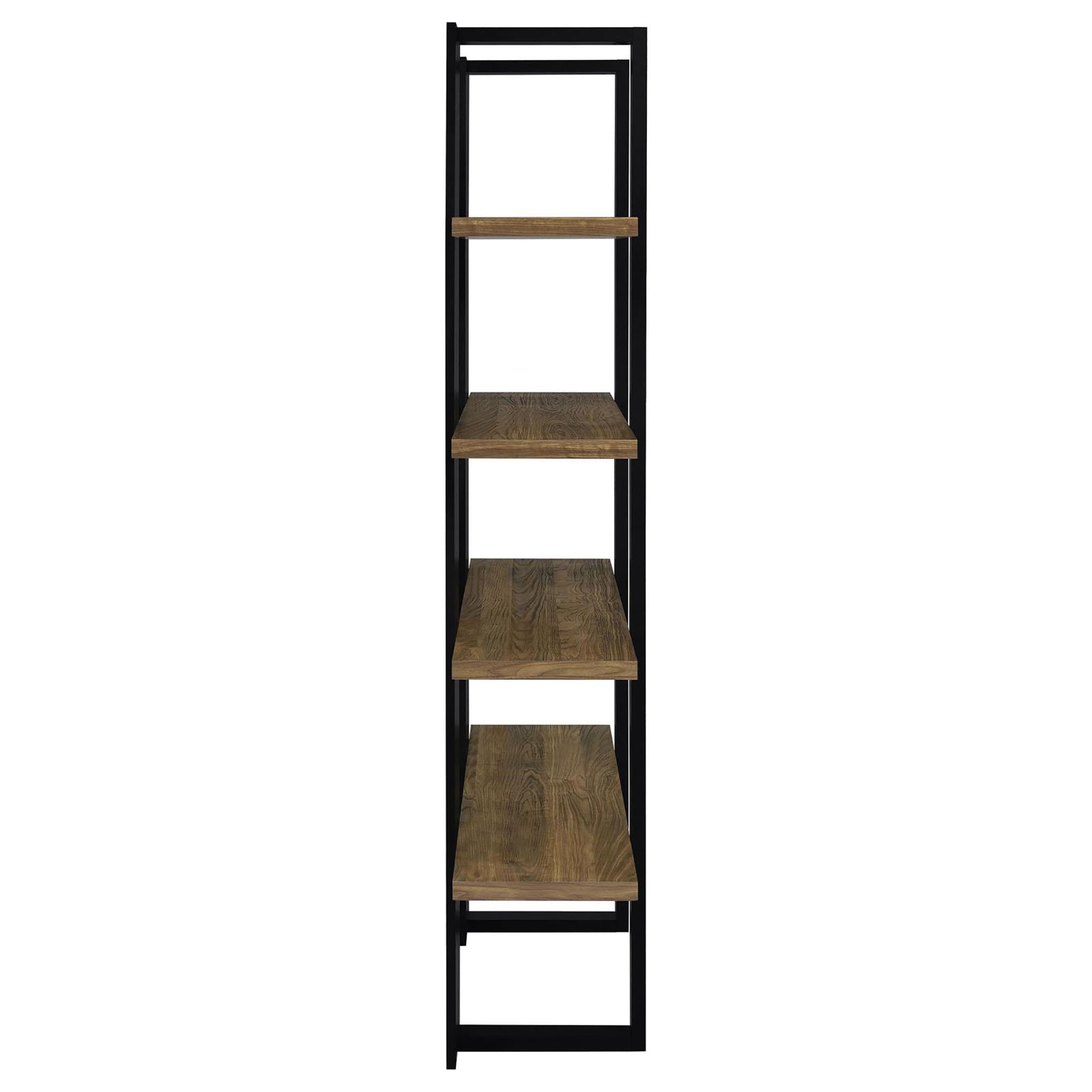 Mystrene Black and Walnut 4 Shelf Bookcase 4-black-etagere-vertical-primary living