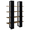 Mystrene Black and Walnut 4 Shelf Bookcase 4-black-etagere-vertical-primary living