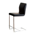 Set of 2 Padded Leatherette Dining Chairs in Black and solid-chrome-dining room-metal